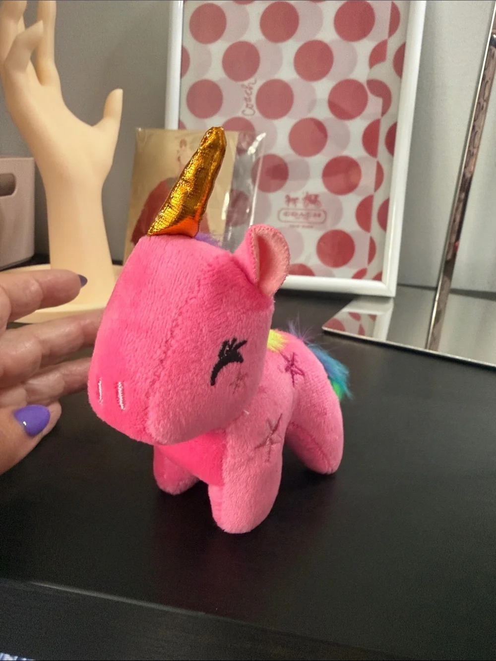 Pink Unicorn Plush Bag Charm/Key Holder